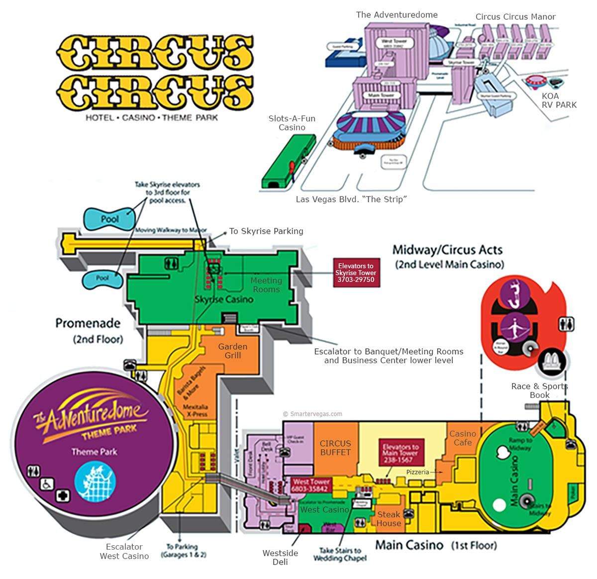 harta e cirk Cirk Las Vegas