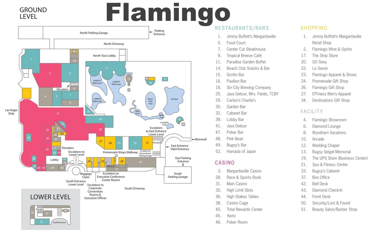 harta e Flamingo Las Vegas