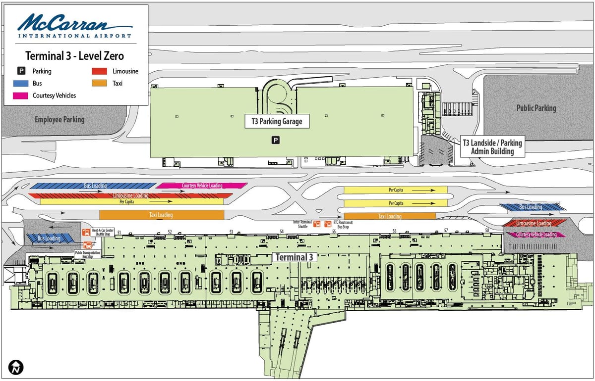 Las Vegas aeroporti hartë terminal 3