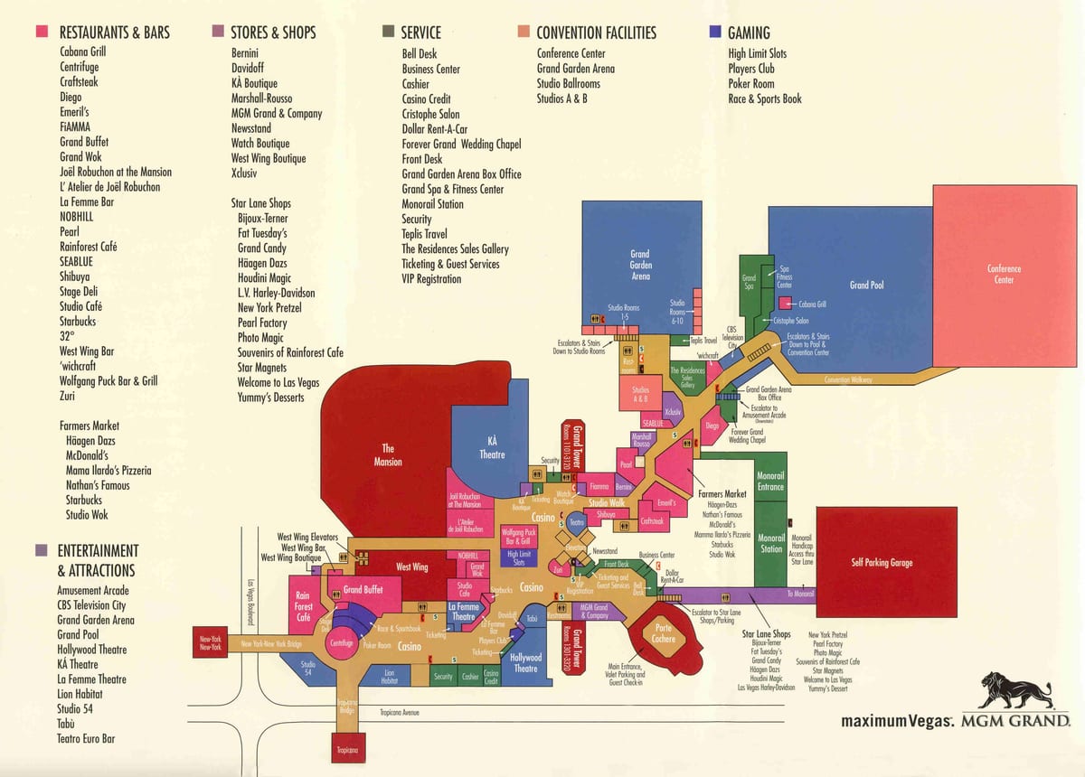 harta e MGM grand në Las Vegas