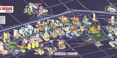 Hartën turistike të Las Vegas strip