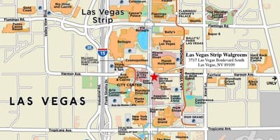 Harta e në qendër të qytetit Las Vegas